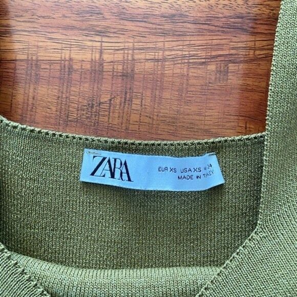Zara XS mini green dress like new - Picture 5 of 7
